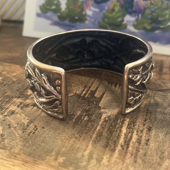 Floral sterling silver cuff bracelet ✨ - Picture 6 of 8